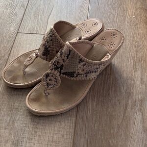 Jack Rogers Snakeskin Pattern Sandals 8m